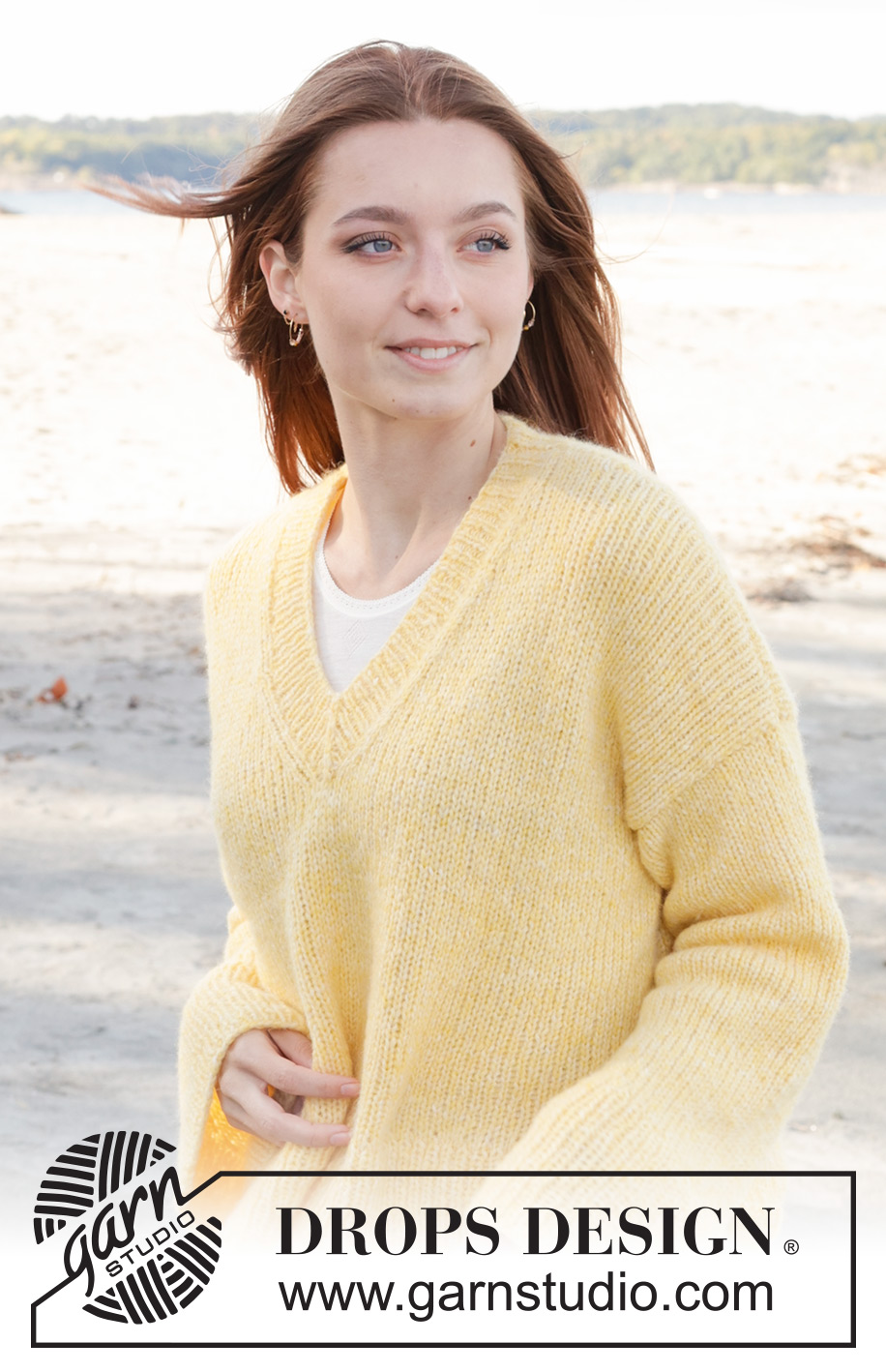 Free to Be / DROPS 240-17 - Knitted sweater in DROPS Air. The piece is worked bottom up with V-neck. Sizes S - XXXL.