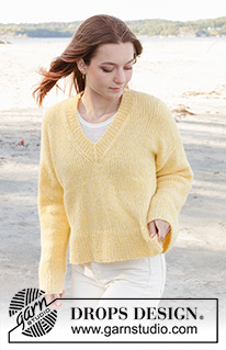 Free to Be / DROPS 240-17 - Knitted sweater in DROPS Air. The piece is worked bottom up with V-neck. Sizes S - XXXL.