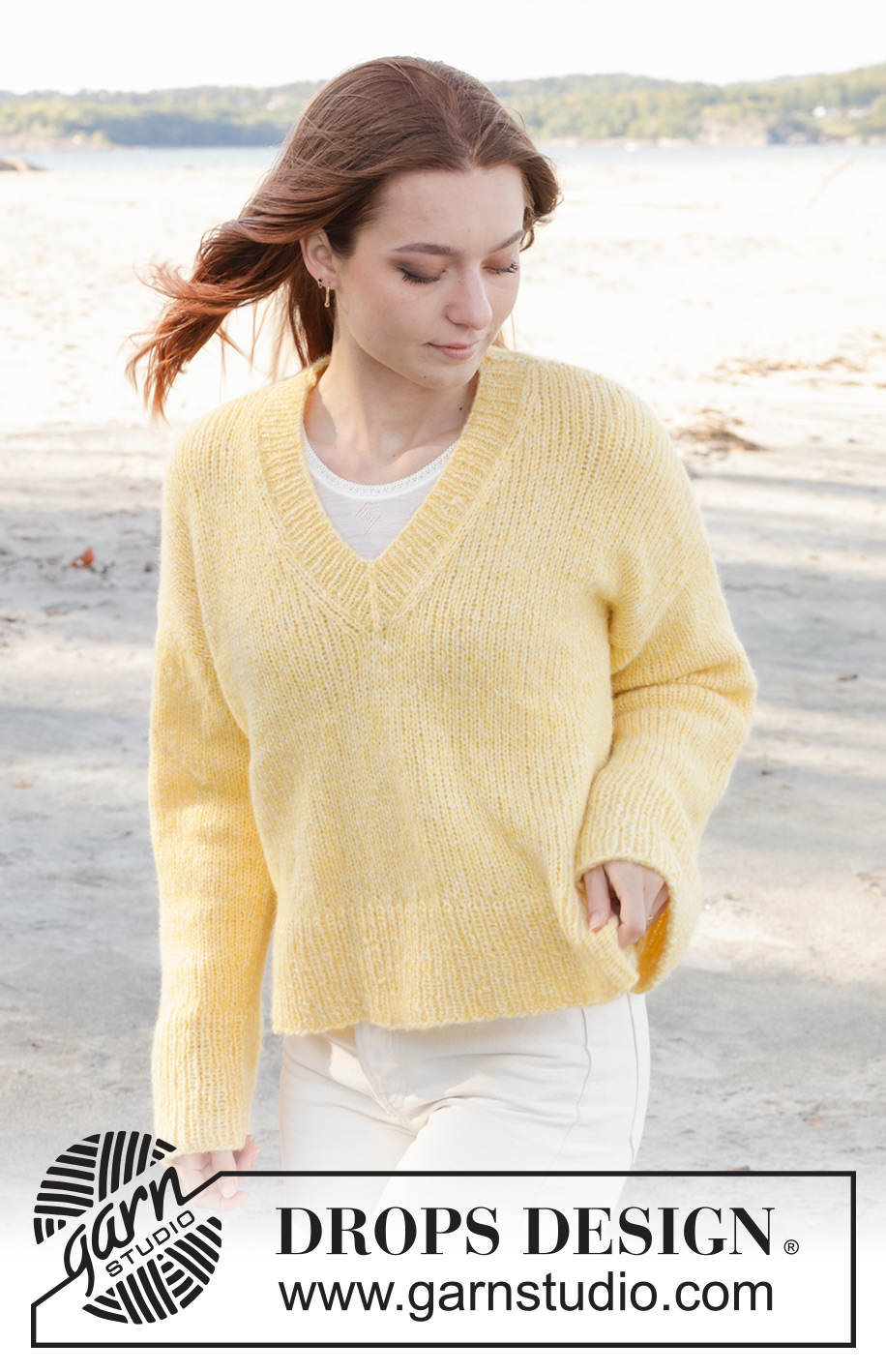 Free to Be / DROPS 240-17 - Knitted sweater in DROPS Air. The piece is worked bottom up with V-neck. Sizes S - XXXL.