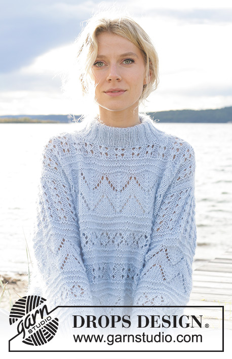 Blue / DROPS 241-1 - Free knitting patterns by Design