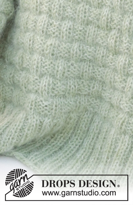 Scottish Thistle Sweater / DROPS 241-6 - Gebreide trui in DROPS Alpaca en DROPS Kid-Silk. Het werk wordt van onder naar boven gebreid met reliëfpatroon en ingenaaide mouwen. Maat XS – XXL.