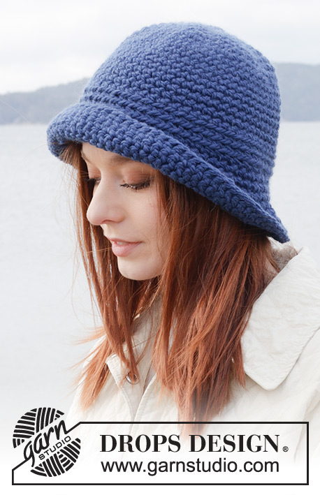 Cosy Mariner Hat / DROPS 242-13 - Free crochet patterns by DROPS