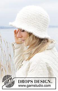 Snow Explorer Hat / DROPS 242-14 - Crocheted hat in DROPS Melody and DROPS Lima. The piece is worked in the round, top down, with single crochets.