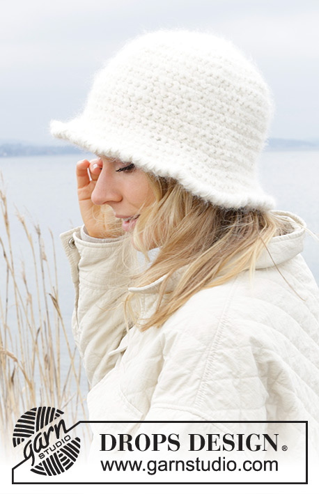 Snow Explorer Hat / DROPS 242-14 - Crocheted hat in DROPS Melody and DROPS Lima. The piece is worked in the round, top down, with single crochets.