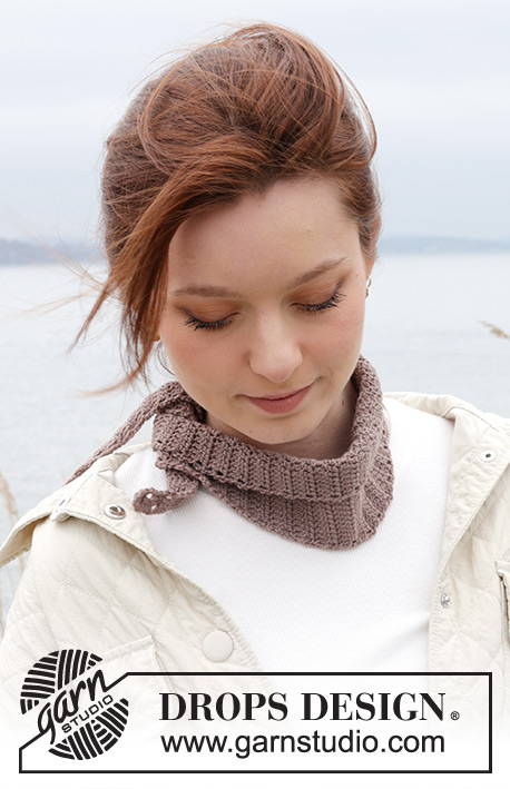 Wild Hickory Shawl / DROPS 242-23 - DROPS BabyMerino lõngast ristipidi heegeldatud sammastega kolmnurkne sall / rätik