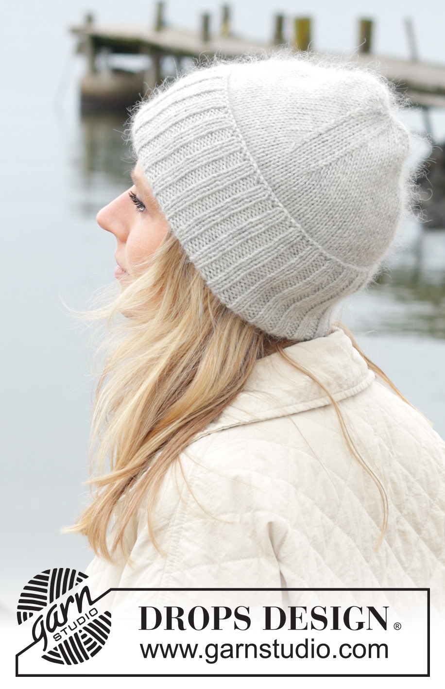 Silver Day Hat / DROPS 242-48 - Gebreide muts in DROPS Lima en DROPS Kid-Silk. Het werk wordt van onder naar boven gebreid.