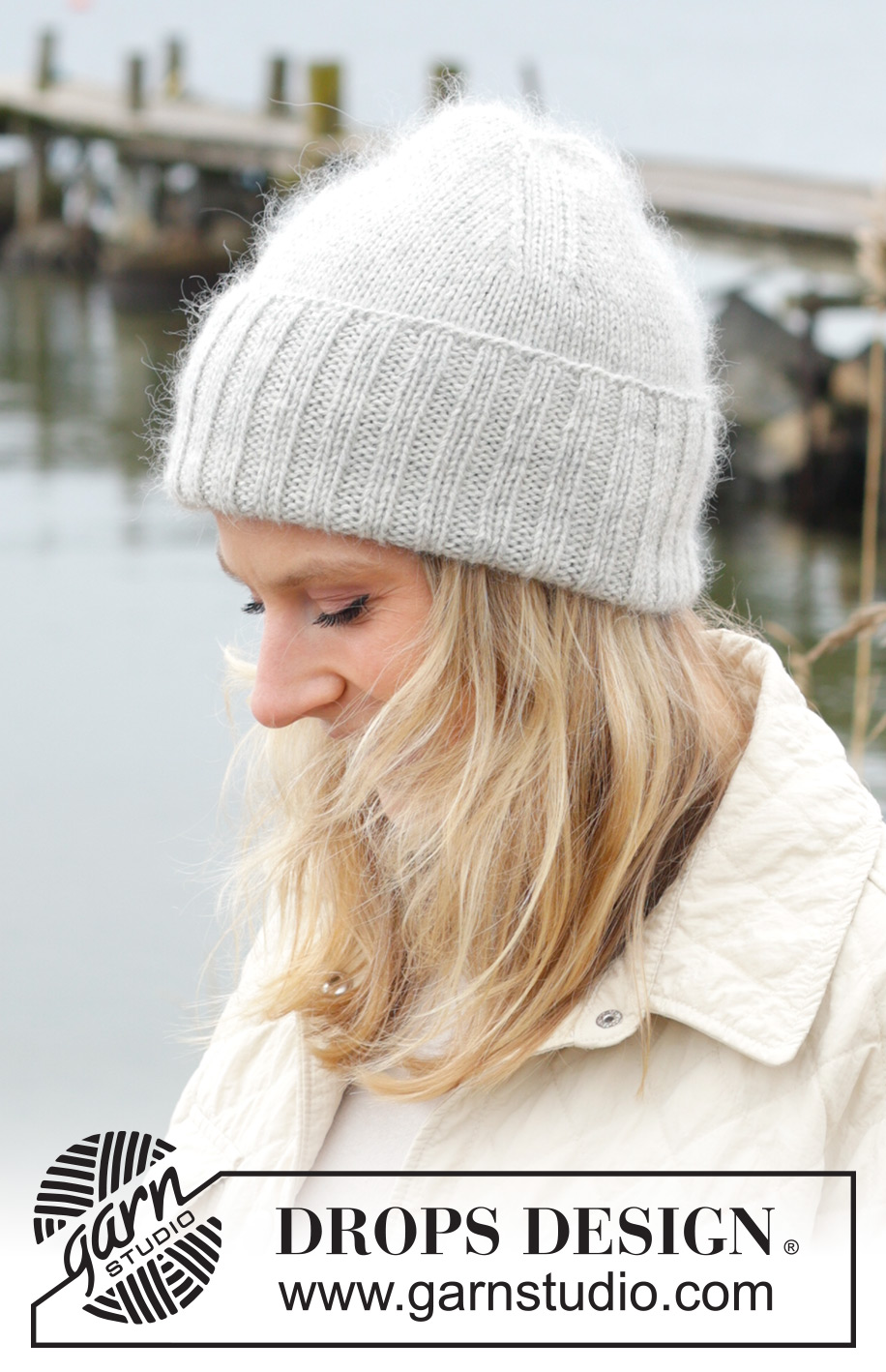 Silver Day Hat / DROPS 242-48 - Gebreide muts in DROPS Lima en DROPS Kid-Silk. Het werk wordt van onder naar boven gebreid.