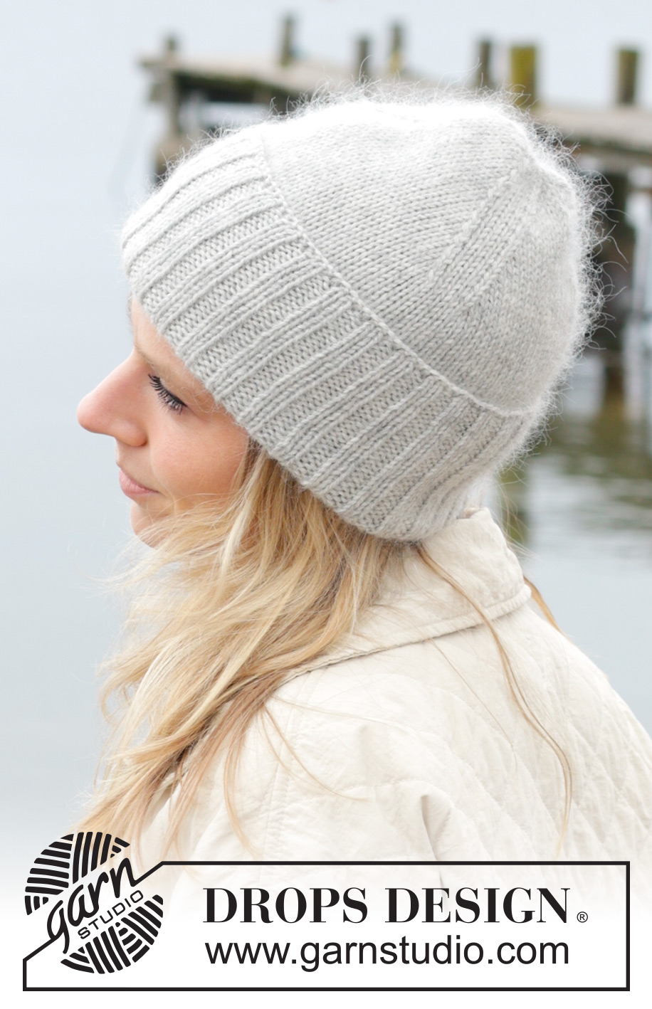 Silver Day Hat / DROPS 242-48 - Gebreide muts in DROPS Lima en DROPS Kid-Silk. Het werk wordt van onder naar boven gebreid.
