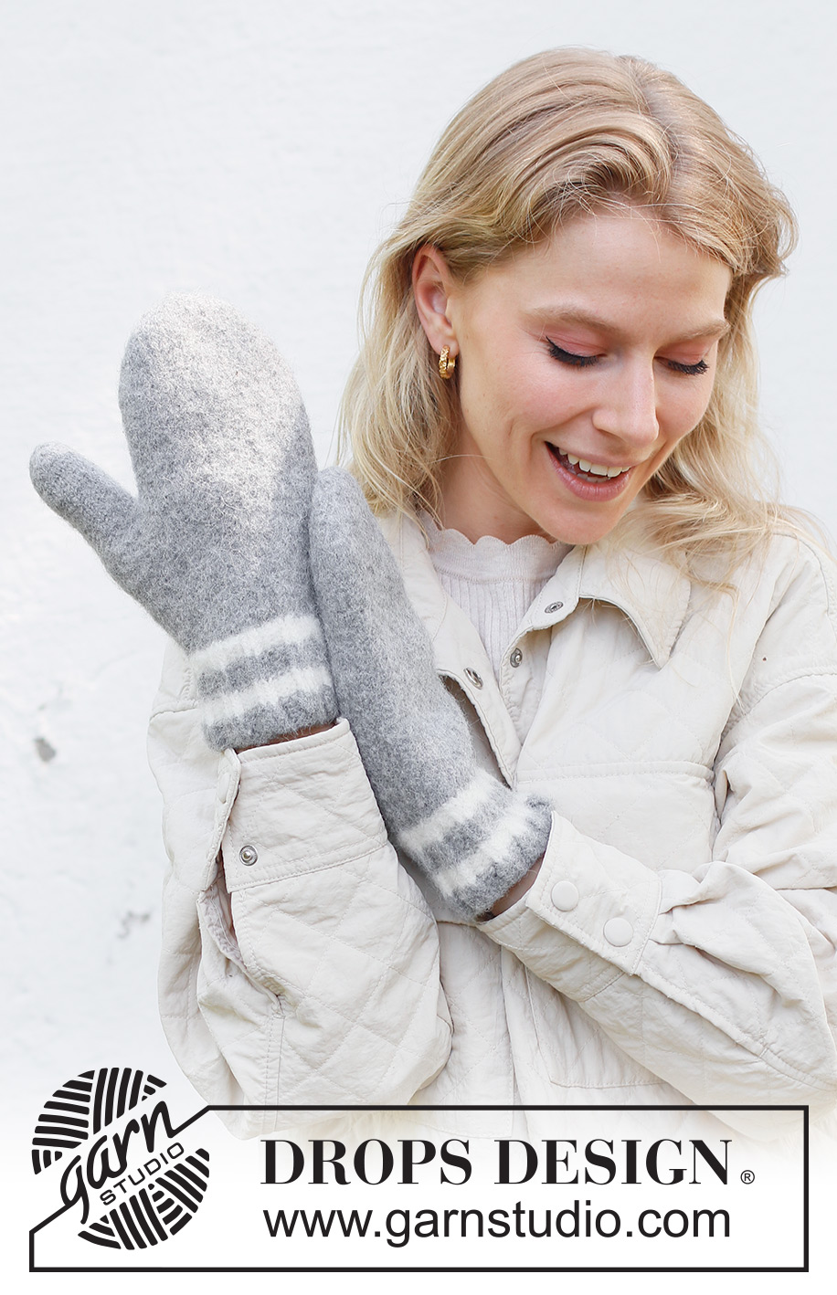 Grey Day Mittens / DROPS 242-50 - Gebreide en gevilte wanten in DROPS Lima.