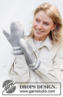Grey Day Mittens / DROPS 242-50 - Gebreide en gevilte wanten in DROPS Lima.