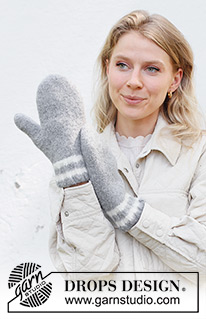 Grey Day Mittens / DROPS 242-50 - Gebreide en gevilte wanten in DROPS Lima.