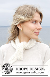 Mimie Shawl / DROPS 242-56 - Knitted shawl in DROPS Melody. The piece is worked sideways in moss stitch.