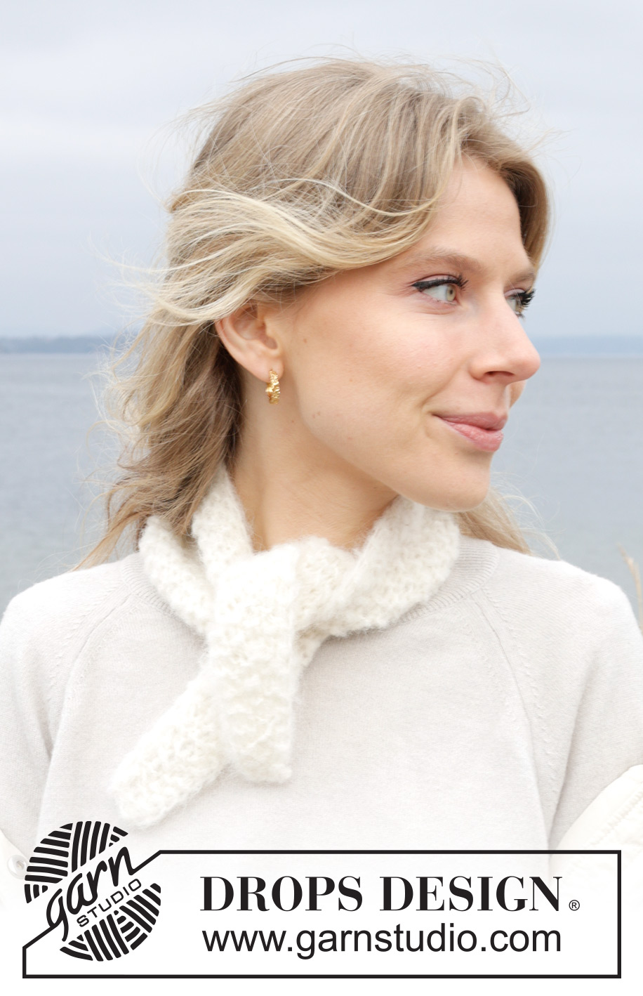 Mimie Shawl / DROPS 242-56 - Knitted shawl in DROPS Melody. The piece is worked sideways in moss stitch.