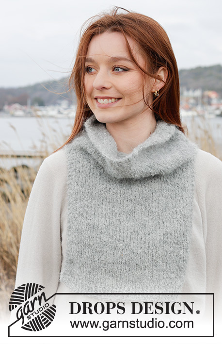 Winter's Day Neck Warmer / DROPS 242-58 - Knitted neck-warmer in DROPS Alpaca Bouclé and DROPS Kid-Silk.
The piece is worked top down in stockinette stitch.
