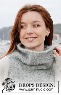 Winter's Day Neck Warmer / DROPS 242-58 - Knitted neck-warmer in DROPS Alpaca Bouclé and DROPS Kid-Silk.
The piece is worked top down in stockinette stitch.
