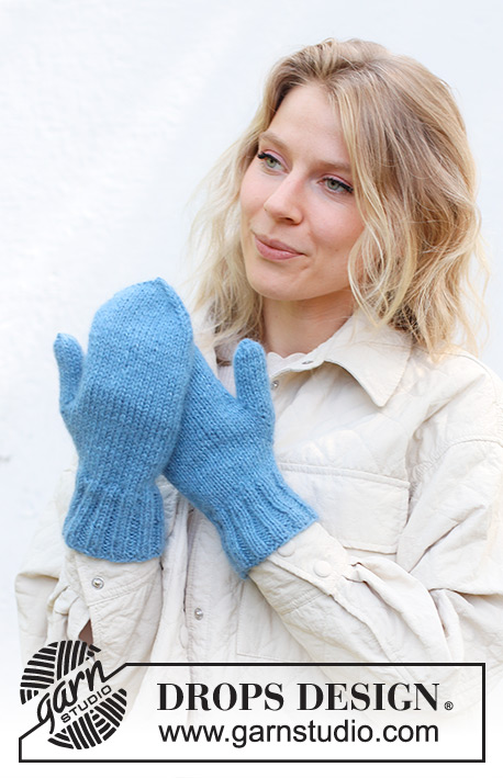 Memphis Road Mittens / DROPS 242-59 - Gestrickte Fäustlinge in DROPS Lima und DROPS Kid-Silk.