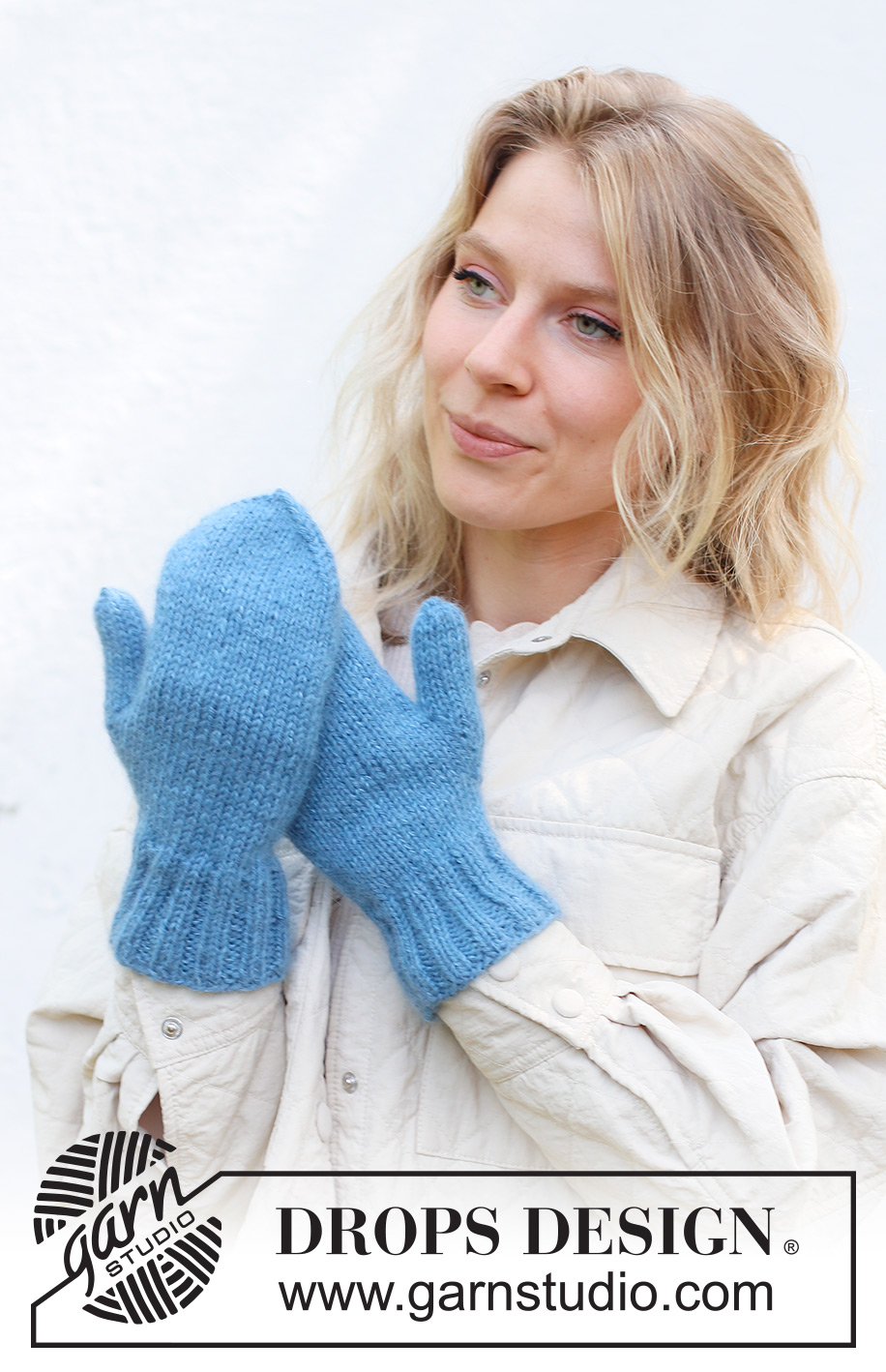 Memphis Road Mittens / DROPS 242-59 - Gestrickte Fäustlinge in DROPS Lima und DROPS Kid-Silk.