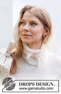 White Gull Shawl / DROPS 242-6 - Knitted shawl in DROPS Kid-Silk. The piece is worked sideways with garter stitch.