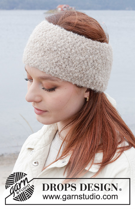 Fight the Fog Ear Warmer / DROPS 242-61 - Prjónað eyrnaband úr DROPS Alpaca Bouclé og DROPS Brushed Alpaca Silk.
Stykkið er prjónað fram og til baka í perluprjóni.
