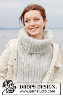Autumn Winds Neck Warmer / DROPS 242-9 - Gebreide halswarmer in DROPS Melody. Het werk wordt van onder naar boven gebreid met Engelse patentsteek.