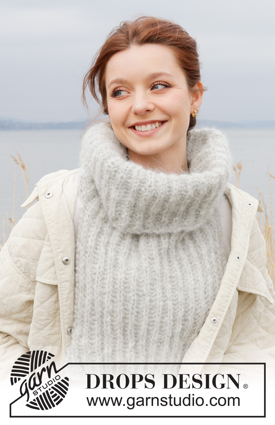 Autumn Winds Neck Warmer / DROPS 242-9 - Gebreide halswarmer in DROPS Melody. Het werk wordt van onder naar boven gebreid met Engelse patentsteek.