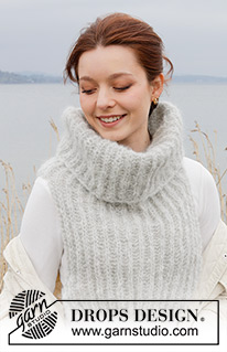 Autumn Winds Neck Warmer / DROPS 242-9 - Gebreide halswarmer in DROPS Melody. Het werk wordt van onder naar boven gebreid met Engelse patentsteek.
