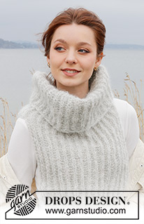 Autumn Winds Neck Warmer / DROPS 242-9 - Gebreide halswarmer in DROPS Melody. Het werk wordt van onder naar boven gebreid met Engelse patentsteek.