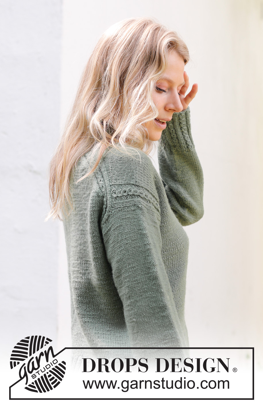 Forest Mystery / DROPS 243-11 - Knitted jumper in DROPS Lima. The piece is worked top down with European/diagonal shoulders, lace pattern and split in sides. Sizes S - XXXL.