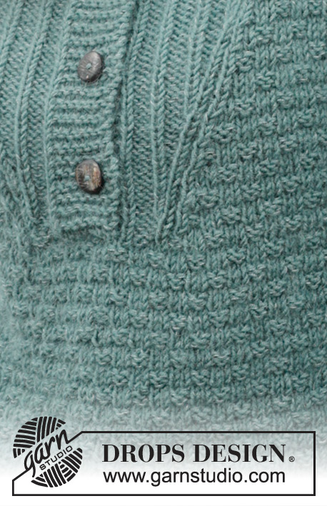 Pine Hill / DROPS 244-28 - Pulovr s plastickým vzorem pletený zdola nahoru z příze DROPS Merino Extra Fine a DROPS Kid-Silk. Velikost S - XXXL.