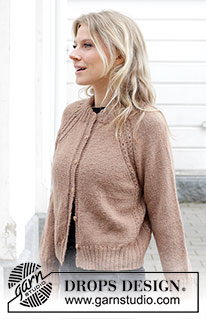 Spill the Beans Cardigan / DROPS 244-6 - Gebreid vest in DROPS Alpaca. Het werk wordt van boven naar beneden gebreid met dubbele halsrand, raglan en kabels. Maten S - XXXL.