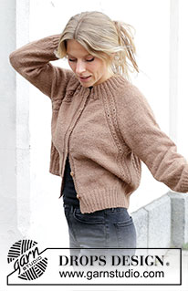 Spill the Beans Cardigan / DROPS 244-6 - Gebreid vest in DROPS Alpaca. Het werk wordt van boven naar beneden gebreid met dubbele halsrand, raglan en kabels. Maten S - XXXL.