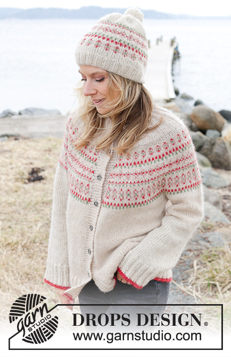 Something About Holly Cardigan / DROPS 245-18 - Free knitting