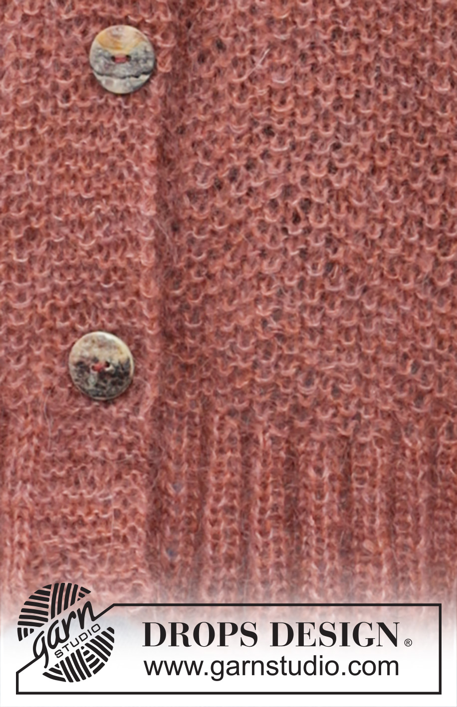 Copper River Cardigan / DROPS 245-21 - Knitted jacket in DROPS Kid-Silk. The piece is worked top down with moss stitch, raglan and V-neck. Sizes S - XXXL.