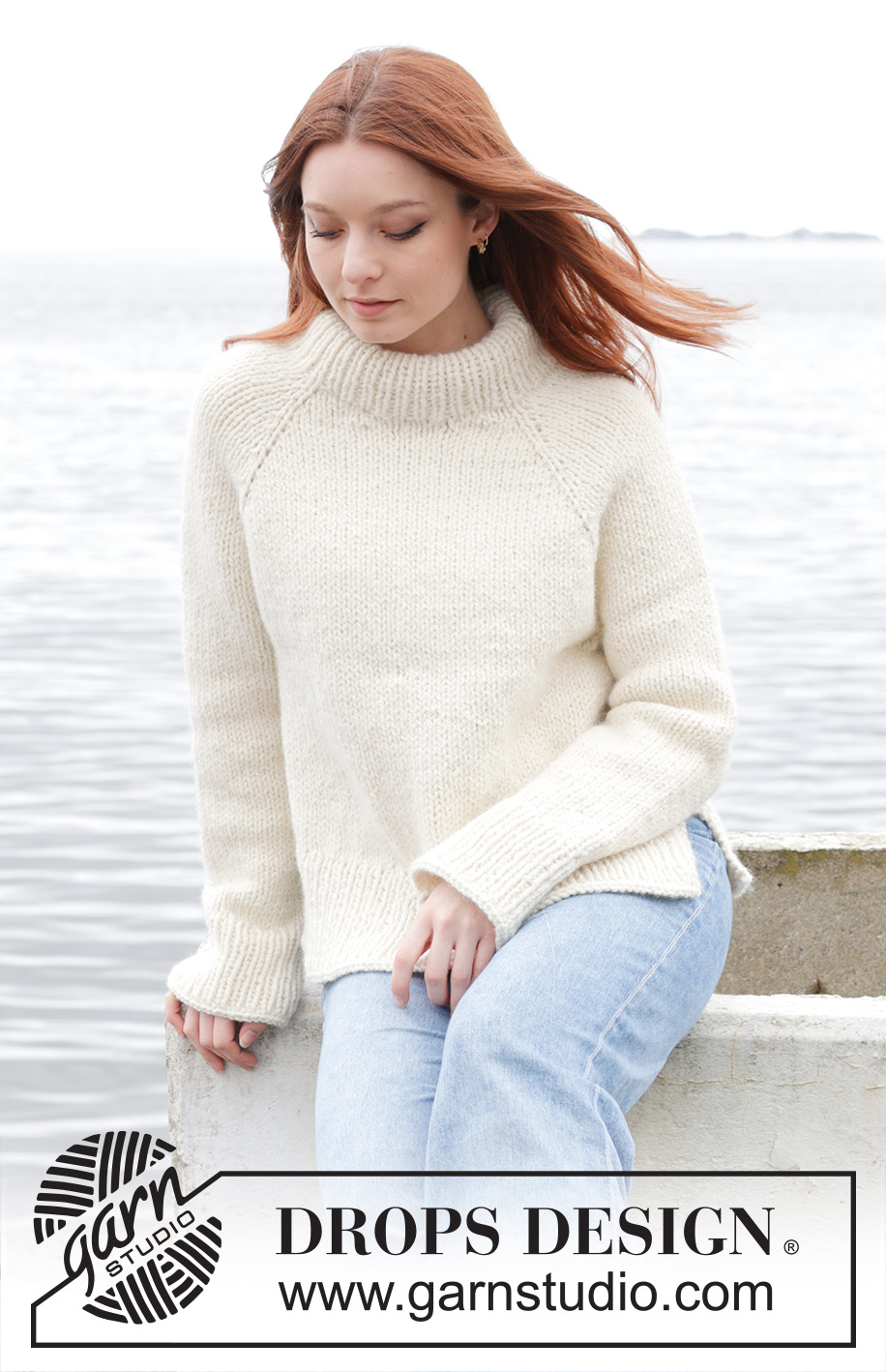 Under the Moon / DROPS 245-25 - Knitted jumper in DROPS Andes. The piece is worked top down with raglan and split in sides. Sizes S - XXXL.