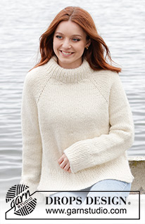 Under the Moon / DROPS 245-25 - Knitted jumper in DROPS Andes. The piece is worked top down with raglan and split in sides. Sizes S - XXXL.