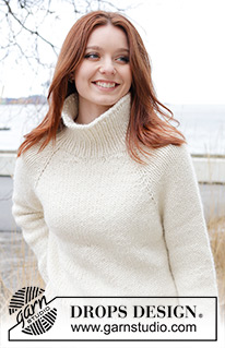 Under the Moon / DROPS 245-25 - Knitted jumper in DROPS Andes. The piece is worked top down with raglan and split in sides. Sizes S - XXXL.