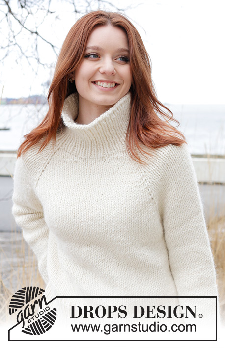 Under the Moon / DROPS 245-25 - Knitted jumper in DROPS Andes. The piece is worked top down with raglan and split in sides. Sizes S - XXXL.