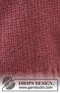 Rustic Berry Sweater / DROPS 245-26 - Strikket bluse i DROPS Nepal. Arbejdet strikkes nedefra og op med reliefmønster, skrå skulder og høj hals. Størrelse S - XXXL.