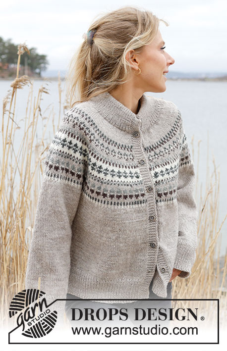 Boreal Circle Cardigan / DROPS 245-3 - Gebreid vest in DROPS Karisma. Het werk wordt van boven naar beneden gebreid met ronde pas en Scandinavisch patroon. Maten S - XXXL.