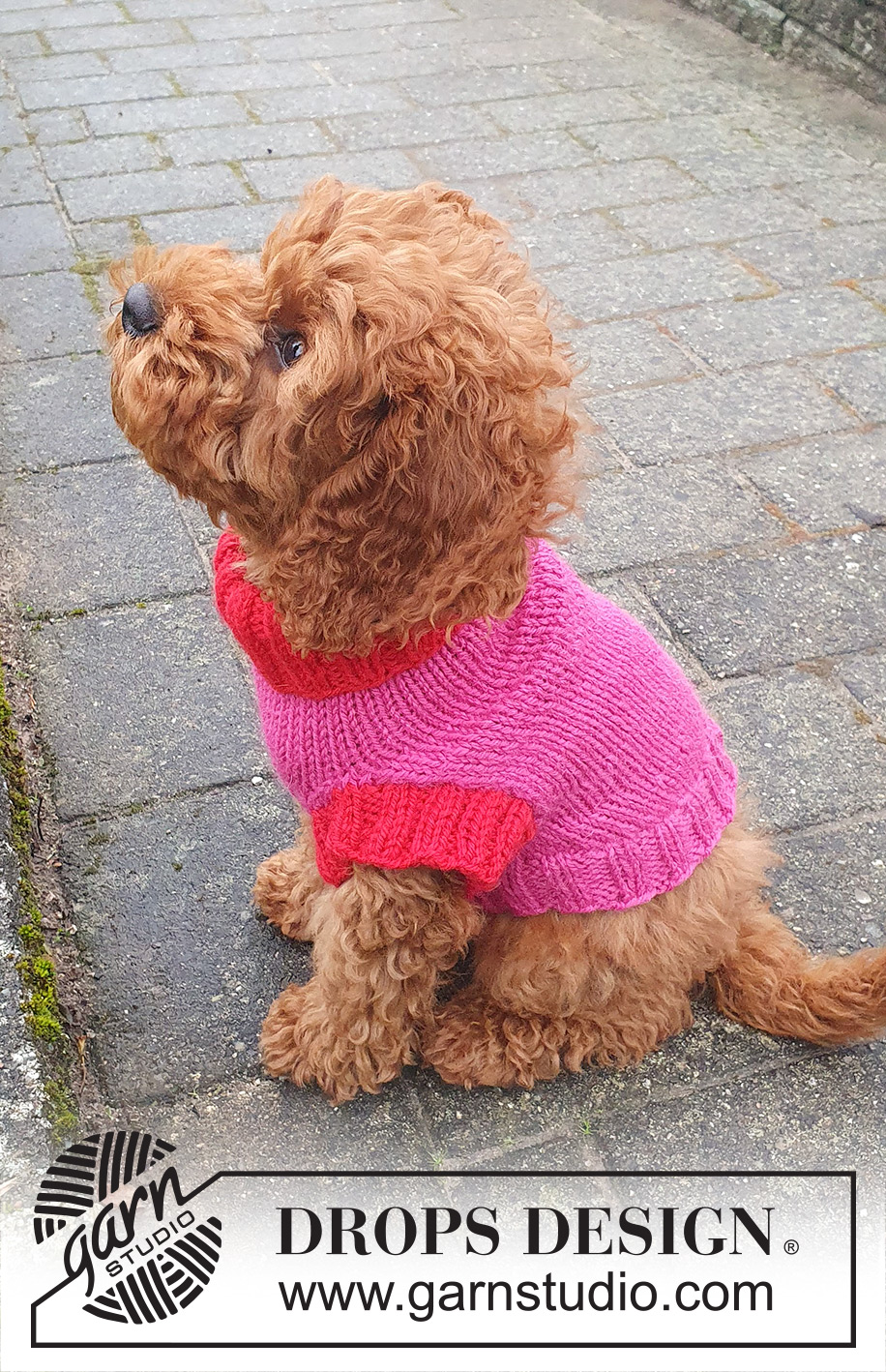 Good Girl Sweater / DROPS 245-32 - Koiran neulottu pusero DROPS Nepal-langasta. Työ neulotaan pääntieltä kohti häntää. Koot XS - M.