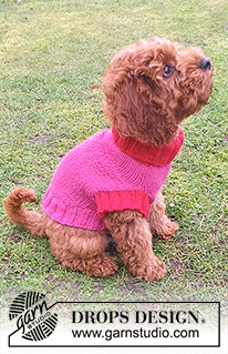 Good Girl Sweater / DROPS 245-32 - Koiran neulottu pusero DROPS Nepal-langasta. Työ neulotaan pääntieltä kohti häntää. Koot XS - M.