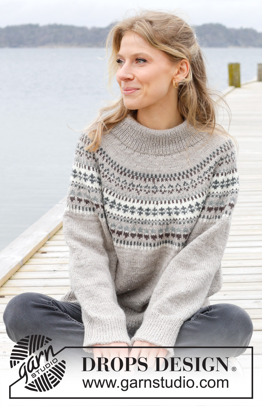 Boreal Circle / DROPS 245-4 - Knitted sweater in DROPS Karisma. The piece is worked top down with round yoke and Nordic pattern. Sizes S - XXXL.