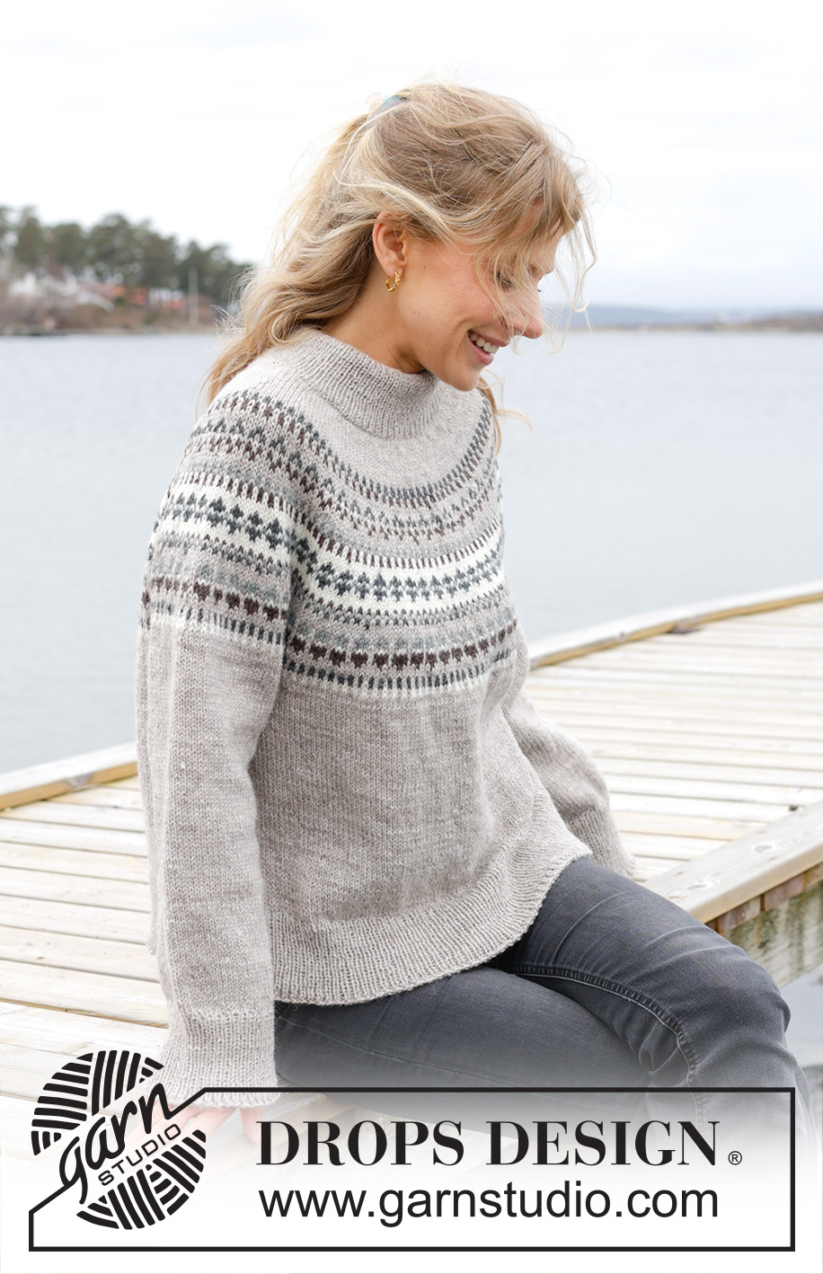 Boreal Circle / DROPS 245-4 - Knitted sweater in DROPS Karisma. The piece is worked top down with round yoke and Nordic pattern. Sizes S - XXXL.