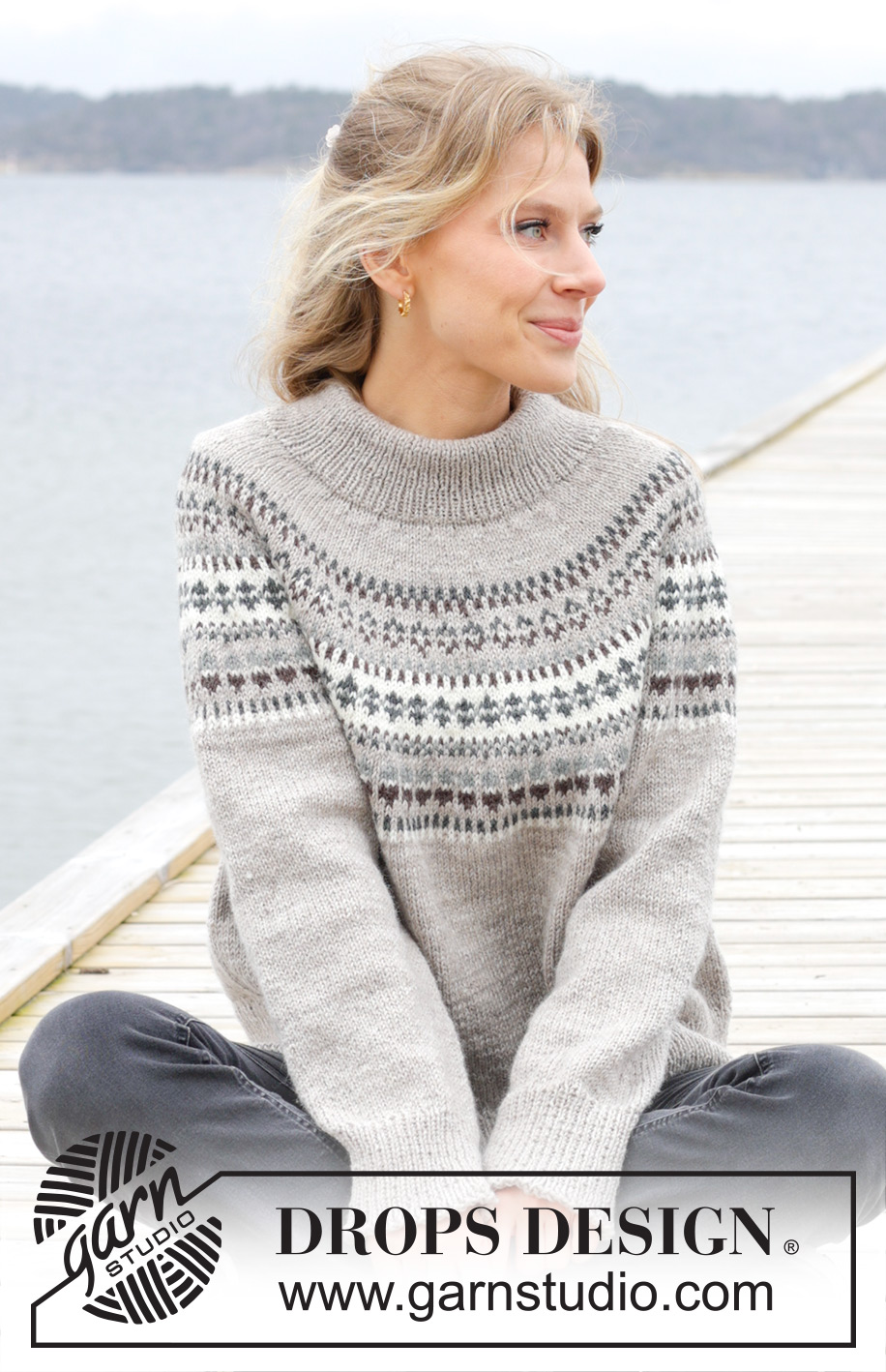 Boreal Circle / DROPS 245-4 - Knitted sweater in DROPS Karisma. The piece is worked top down with round yoke and Nordic pattern. Sizes S - XXXL.