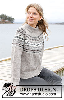 Boreal Circle / DROPS 245-4 - Knitted sweater in DROPS Karisma. The piece is worked top down with round yoke and Nordic pattern. Sizes S - XXXL.