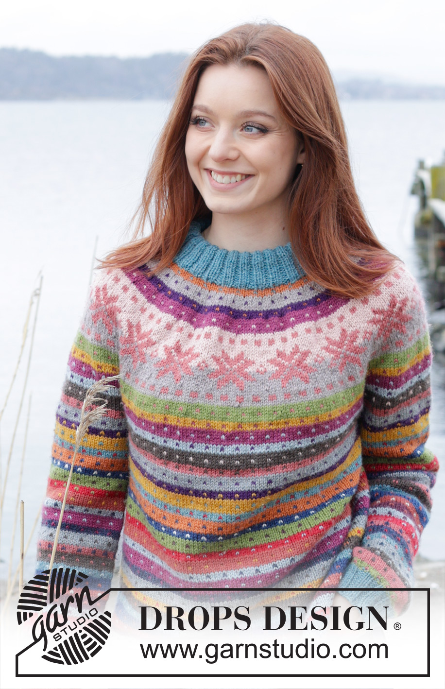 December Carnival / DROPS 245-5 - Strikket bluse i DROPS Karisma. Arbejdet strikkes oppefra og ned med rundt bærestykke, nordisk mønster og dobbelt halskant. Størrelse XS - XXL.
