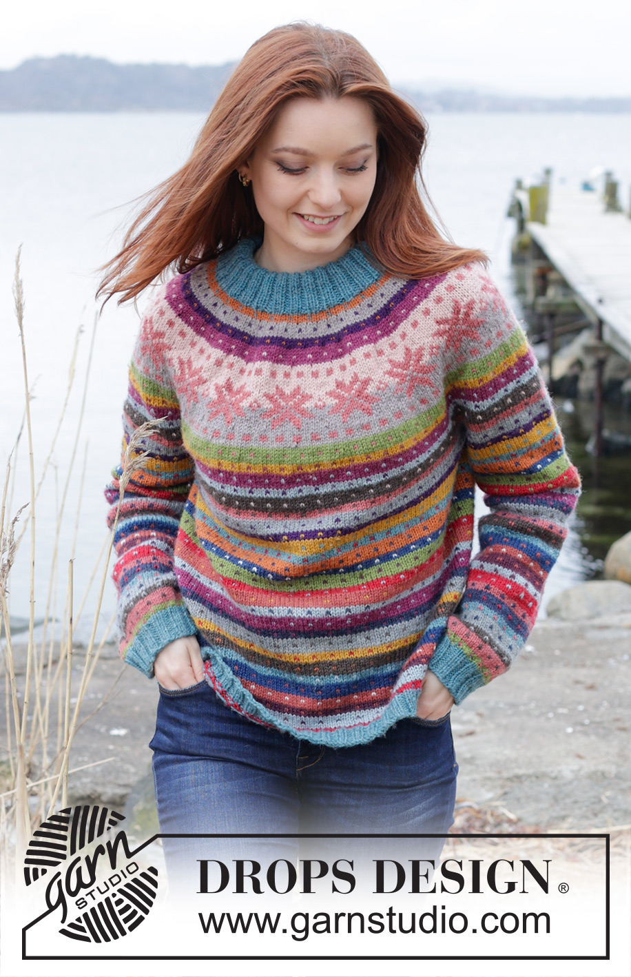 December Carnival / DROPS 245-5 - Strikket bluse i DROPS Karisma. Arbejdet strikkes oppefra og ned med rundt bærestykke, nordisk mønster og dobbelt halskant. Størrelse XS - XXL.