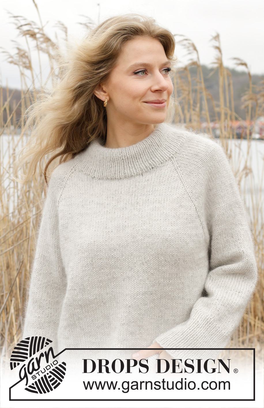 Moon Mist / DROPS 245-7 - Knitted jumper in DROPS Lima and DROPS Kid-Silk. The piece is worked top down with raglan, double neck and split in sides. Sizes S - XXXL.