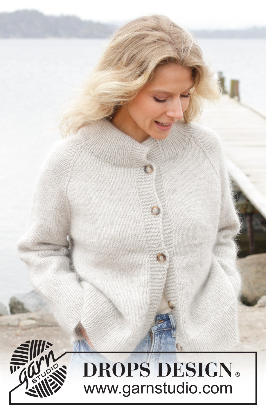 Moon Mist Cardigan / DROPS 245-8 - Gebreid vest in DROPS Lima en DROPS Kid-Silk. Het werk wordt van boven naar beneden gebreid met raglan, dubbele halsrand en split in de zijkanten. Maten S - XXXL.