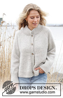 Moon Mist Cardigan / DROPS 245-8 - Gebreid vest in DROPS Lima en DROPS Kid-Silk. Het werk wordt van boven naar beneden gebreid met raglan, dubbele halsrand en split in de zijkanten. Maten S - XXXL.